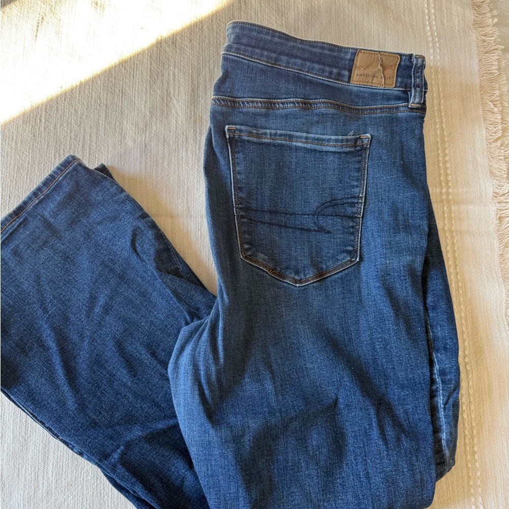 American Eagle Outfitters Dark Blue Straight Leg Jeans